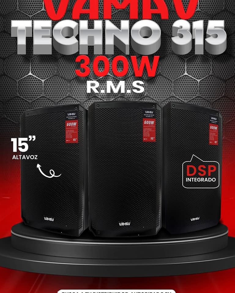Vamav Techno 315 Caja Activa 15″ Bluetooth 300w Rms