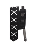 Basso Correa Guitarra Suede Negro "X" Gamuza 8 Cm