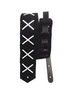 Basso Correa Guitarra Suede Negro "X" Gamuza 8 Cm