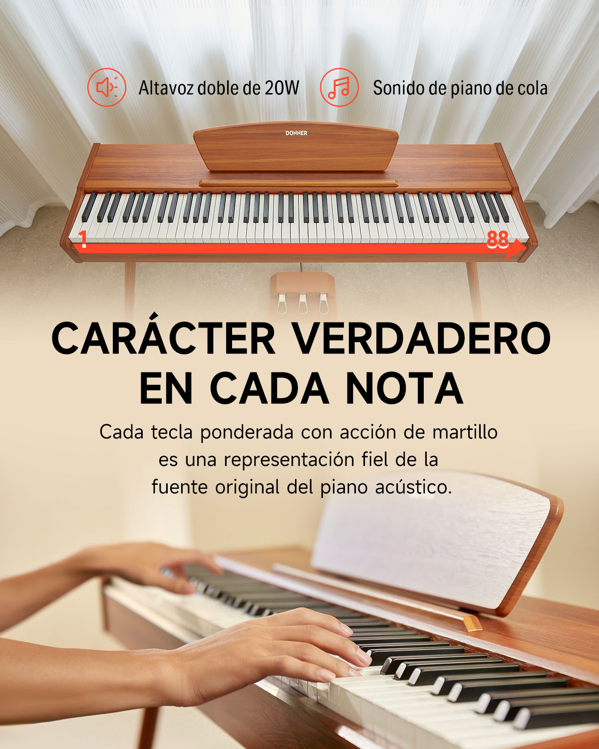 Donner DDP-80 Piano digital de 88 teclas