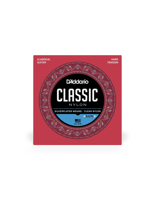 D'addario Cuerdas Guitarra Clásica Nylon 6 Cuerdas Ej27h Classic Tensión Fuerte 28.5-44