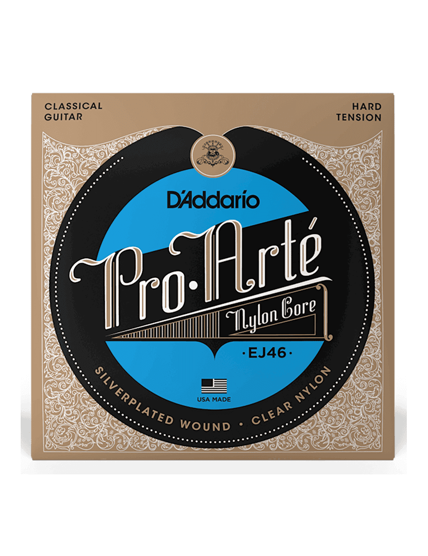 D'addario Cuerdas Guitarra Clásica Nylon 6 Cuerdas Ej46 Pro Arté Tensión Fuerte 28.5-44