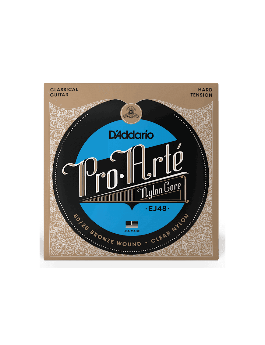 D'addario Cuerdas Guitarra Clásica Nylon 6 Cuerdas Ej48 Pro Arté Tensión Alta 28.5-44