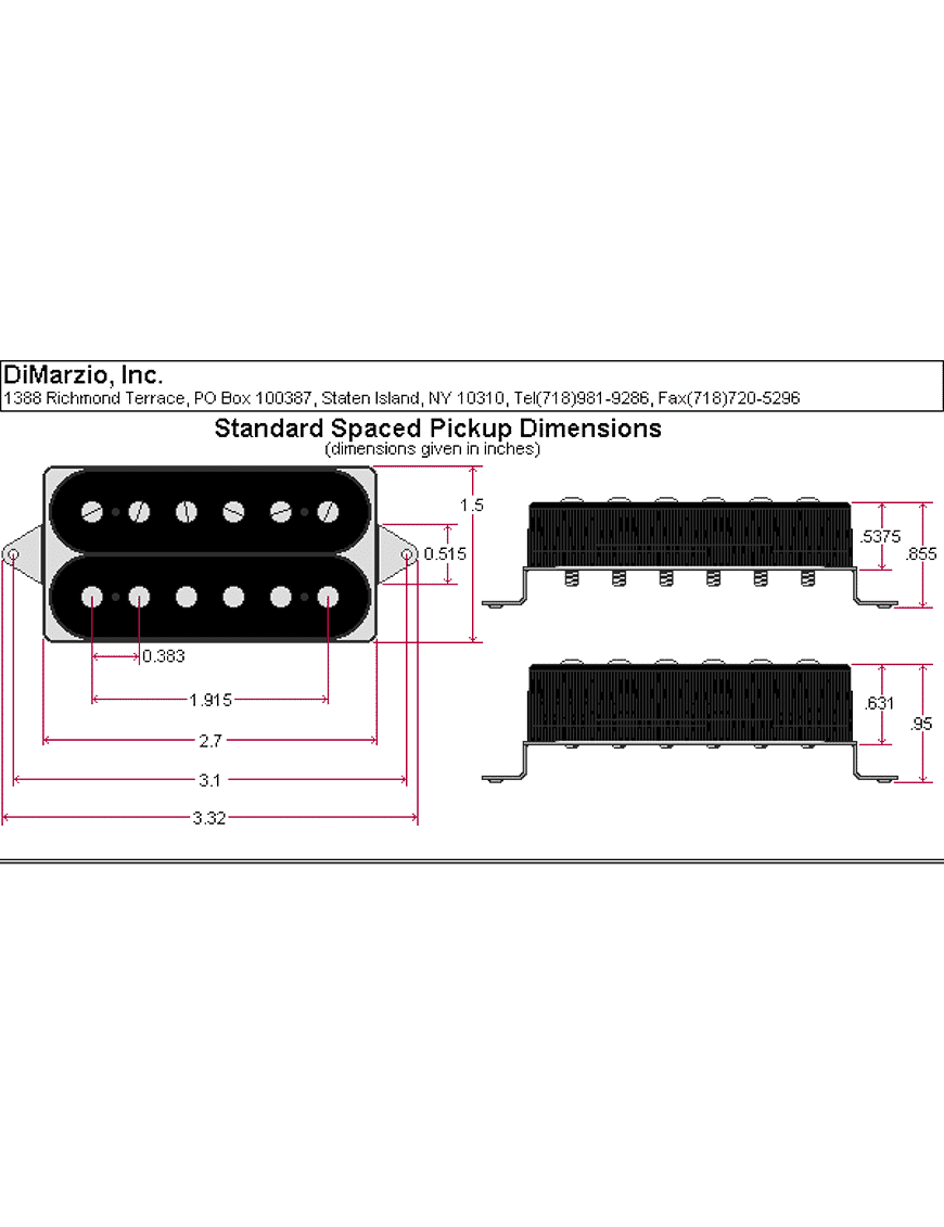Dimarzio Dp103 Paf 36th Anniversary Cápsulas Guitarra Eléctrica Neck Humbucker Black