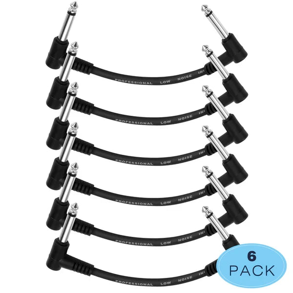 Donner Set de 6 cables patch de 15 cm negros