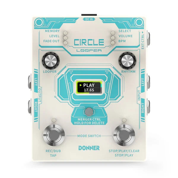 Donner Circle Looper Pedal looper con caja de ritmos