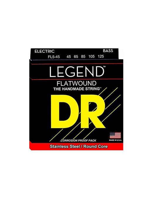 Dr Cuerdas Bajo Eléctrico 5 Cuerdas Legend™ Fl5-45 Flat Medium 45-125