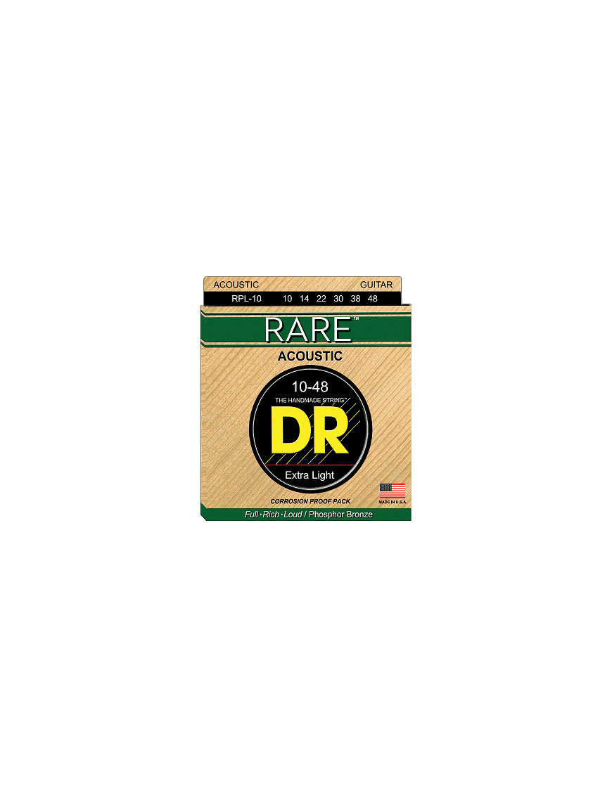 Dr Cuerdas Guitarra Acústica 6 Cuerdas Rare™ Rpl-10 Extra Light 10-48