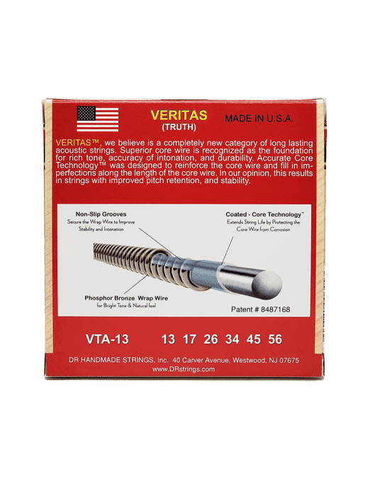 Dr Cuerdas Guitarra Acústica Folk 6 Cuerdas Veritas™ Vta-13-56 Medium