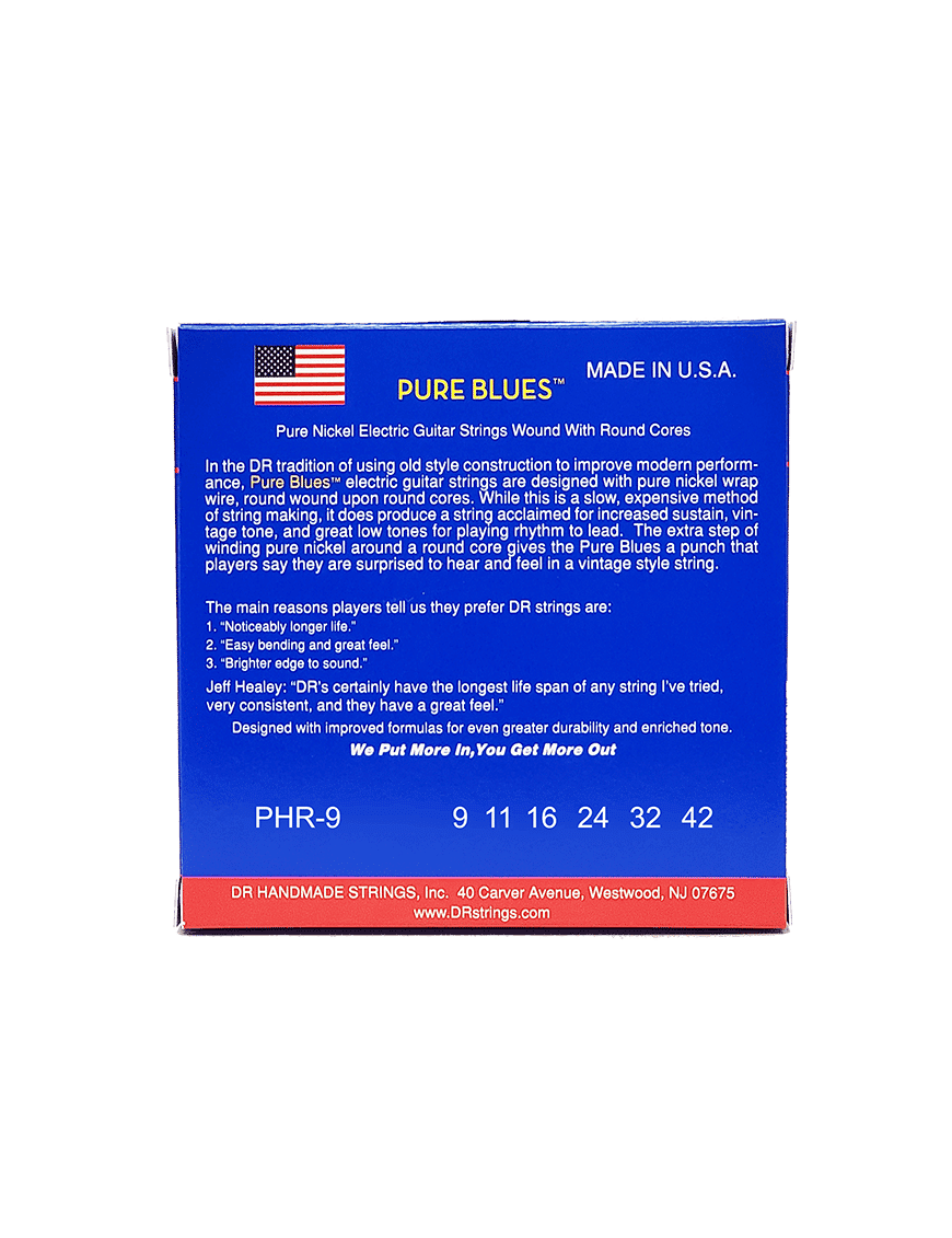 Dr Cuerdas Guitarra Eléctrica 6 Cuerdas Pures Blues™ Phr-9-42 Light