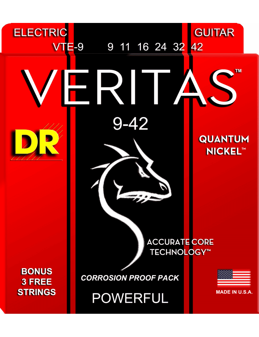 Dr Cuerdas Guitarra Eléctrica 6 Cuerdas Veritas™ Vte-09-42 Light
