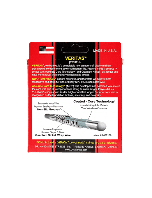 Dr Cuerdas Guitarra Eléctrica 6 Cuerdas Veritas™ Vte-09-46 Light To Medium