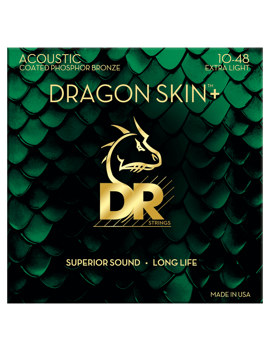 Dr Dragon Skin+™ 10-48 Cuerdas Guitarra Acústica Phosphor Bronze Recubiertas
