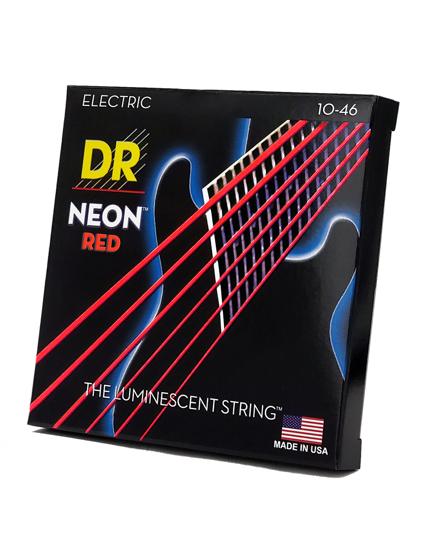 DR HI-DEF NEON™ Red 10-46 Cuerdas Guitarra Eléctrica Medium | Rojo