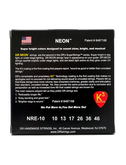 DR HI-DEF NEON™ Red 10-46 Cuerdas Guitarra Eléctrica Medium | Rojo