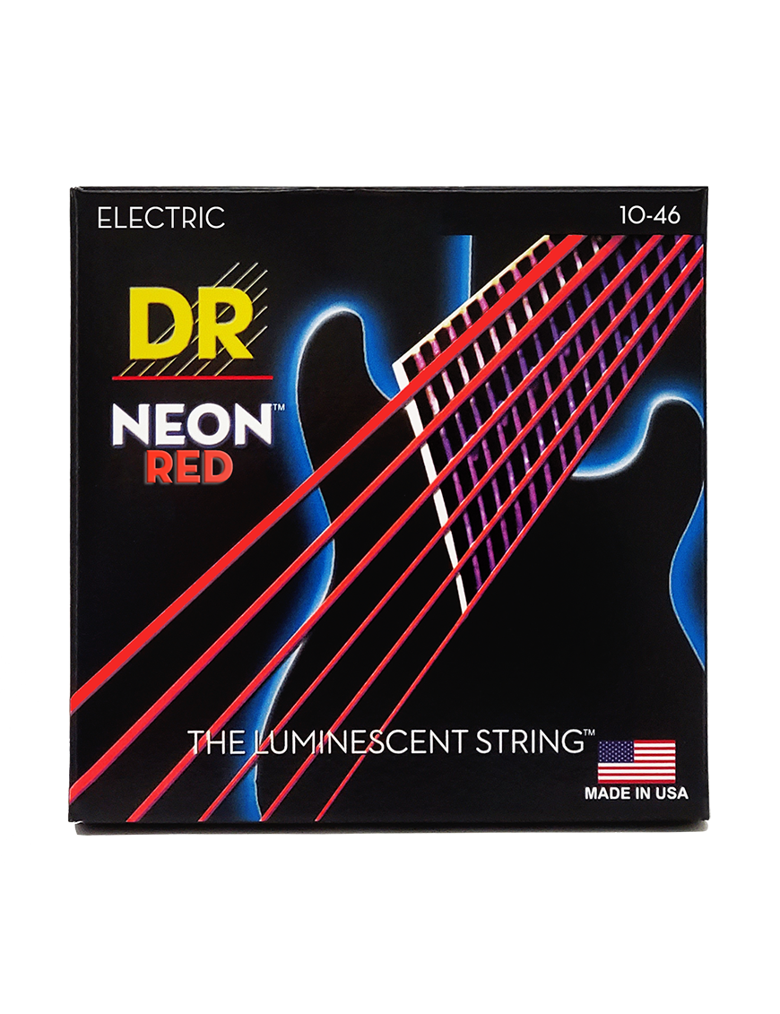 DR HI-DEF NEON™ Red 10-46 Cuerdas Guitarra Eléctrica Medium | Rojo