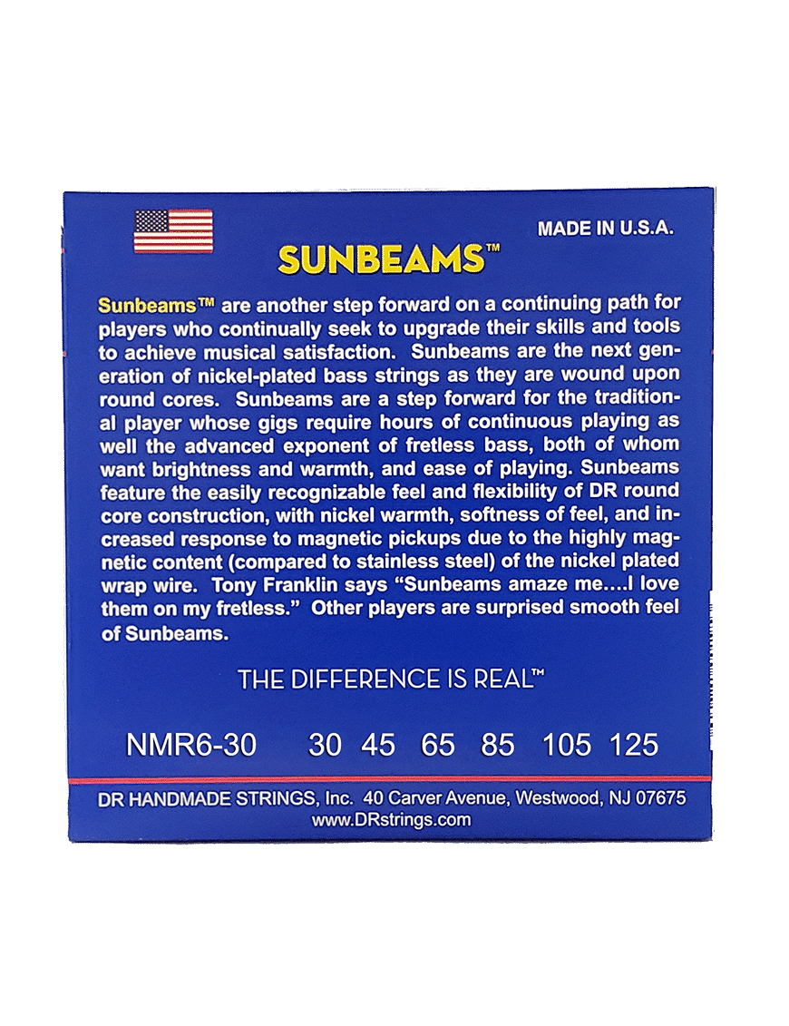 Dr Cuerdas Bajo 6 Cuerdas Nmr6-30-125 Sunbeams Medium