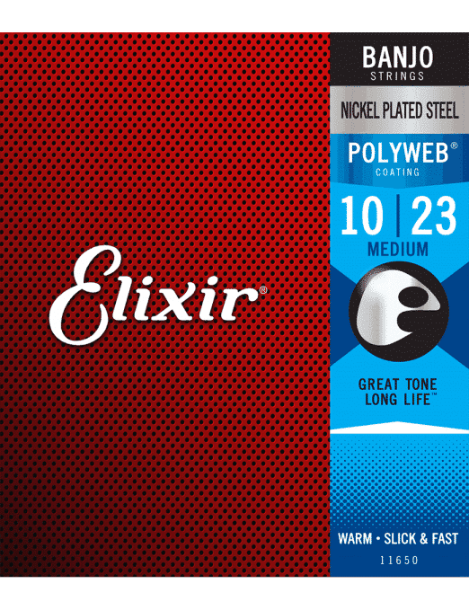 Elixir 11650 Cuerdas Banjo 5 Cuerdas 10-23 Medium Níquel Polyweb