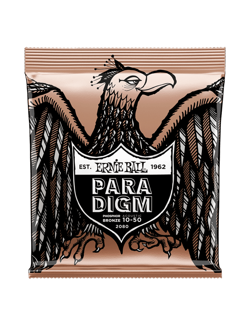 Ernie Ball 2080 Cuerdas Guitarra Acústica Folk 6 Cuerdas 10-50 Extra Light Paradigm Phosphor Bronze