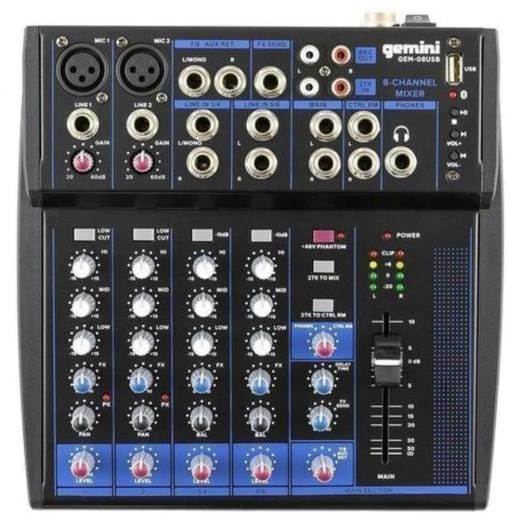 Gemini Gem-08usb Mezclador 8 Canales Usb/Bluetooth