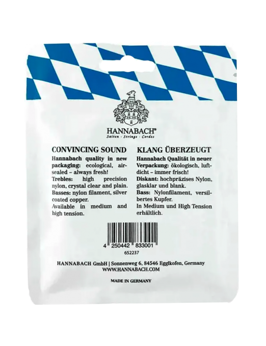 HANNABACH® 500MT Cuerdas Guitarra Clásica Nylon Tensión Media