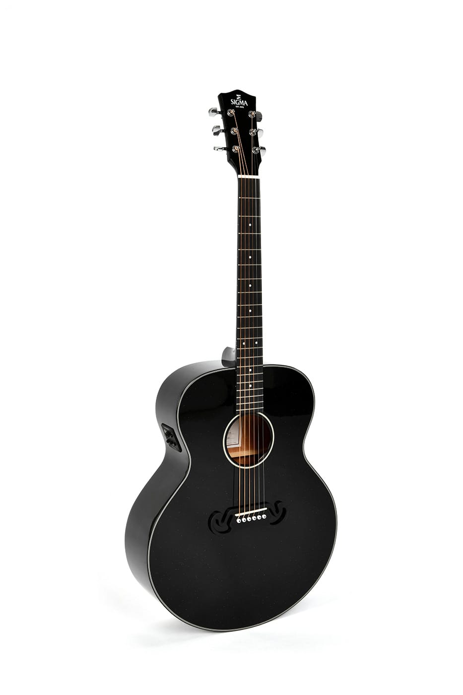 Sigma® Gjm-1e Glitter Guitarra Electroacústica Jumbo Fishman® | Black