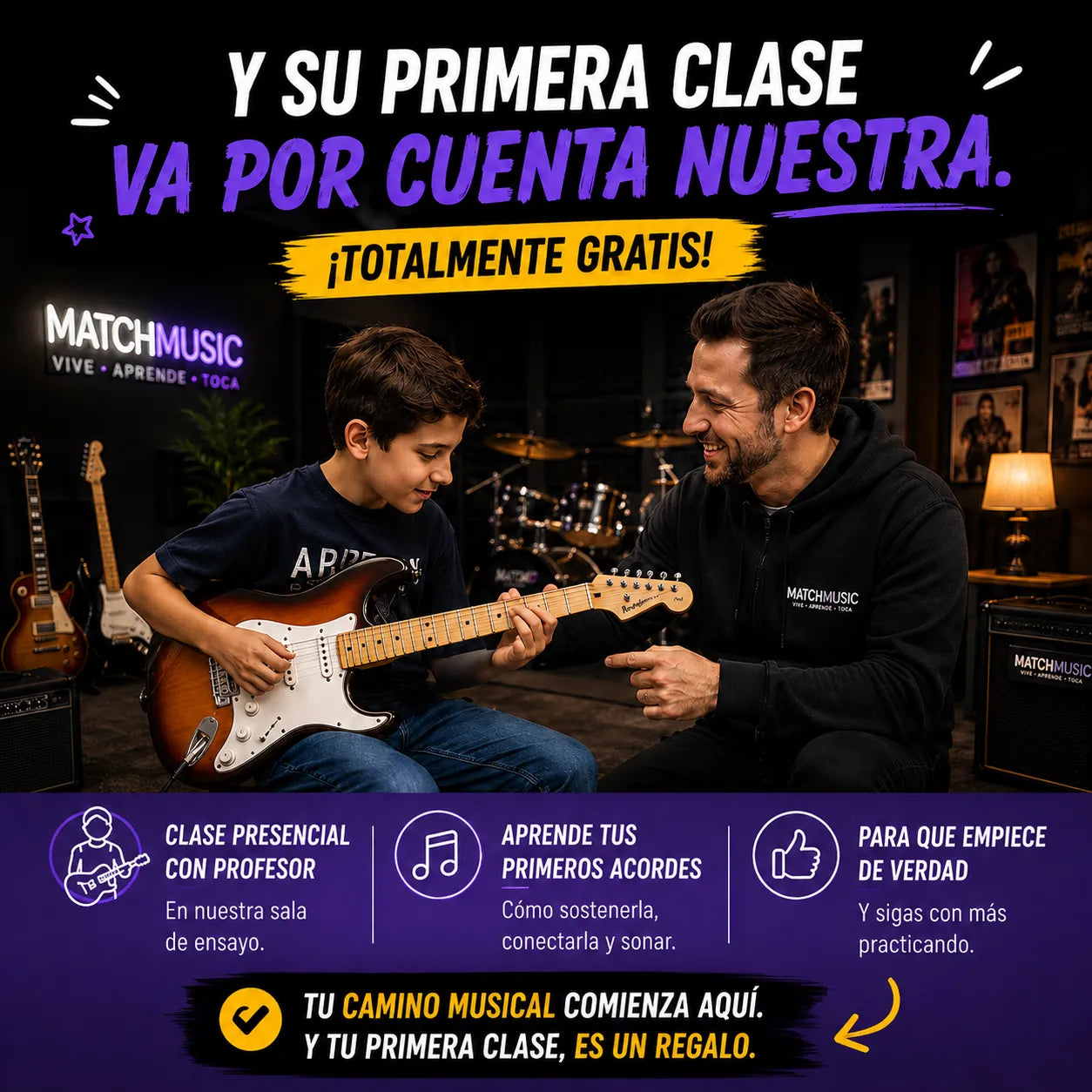 Primera clase presencial gratis incluida en el Pack Primer Acorde