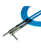 Santo Angelo Neon Blue Cable Instrumentos Plug ¼" Recto A Plug ¼" 90° Ofhc | 3.05mt